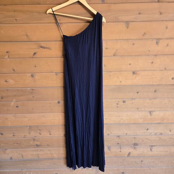 Soma Weekend Soft Jersey One Shoulder Maxi Bra Dress Black Small Travel Beachy - Picture 3 of 4